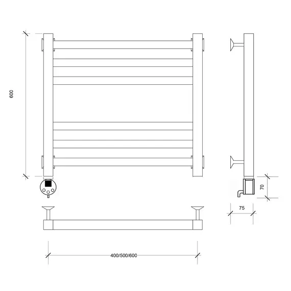 Полотенцесушитель Secado Корато 3  электрический L/R хром