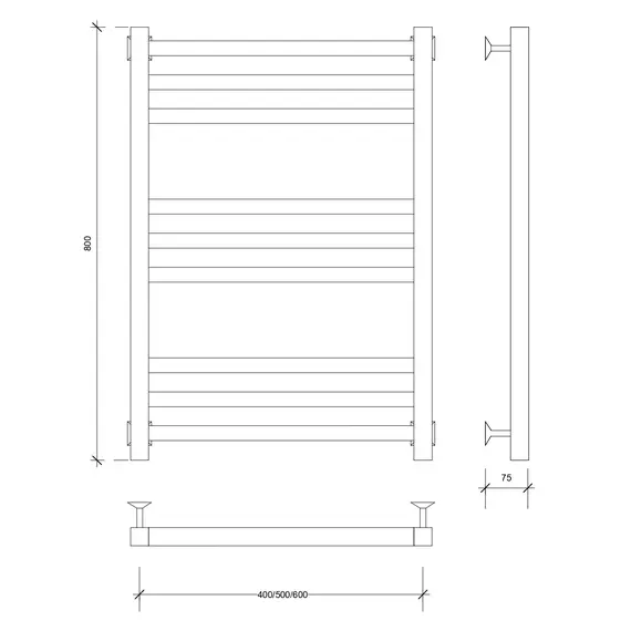 Полотенцесушитель Secado Корсико 3 электрический L/R хром