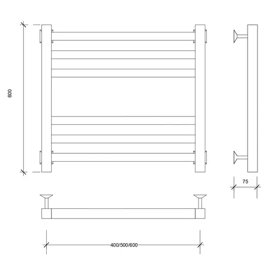 Полотенцесушитель Secado Корсико 3 электрический L/R хром