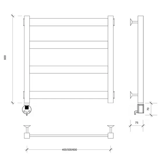 Полотенцесушитель Secado Комано 1 электрический L/R хром