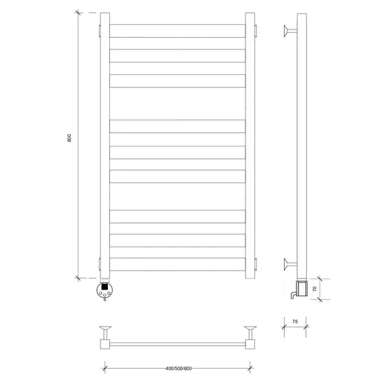 Полотенцесушитель Secado Комано 3  электрический L/R  хром