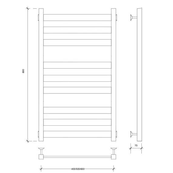 Полотенцесушитель Secado Комано 3  электрический L/R черный матовый