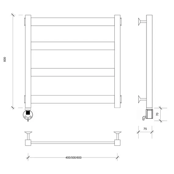 Полотенцесушитель Secado Комано 2 электрический L/R хром