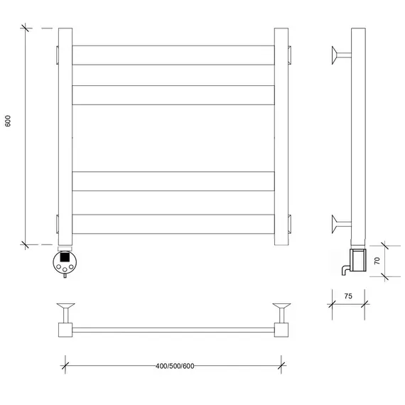 Полотенцесушитель Secado Комано 3  электрический L/R  хром