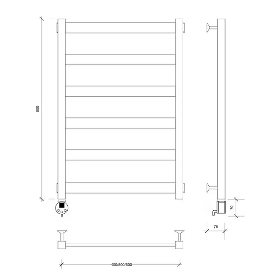 Полотенцесушитель Secado Комано 1 электрический L/R хром