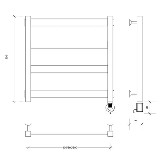 Полотенцесушитель Secado Комано 1 электрический L/R хром