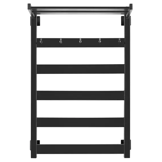 Полотенцесушитель Secado Комано 1 КСП, с крючками и полочкой , электрический L/R черный матовый