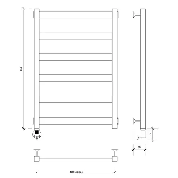 Полотенцесушитель Secado Комано 2 электрический L/R хром
