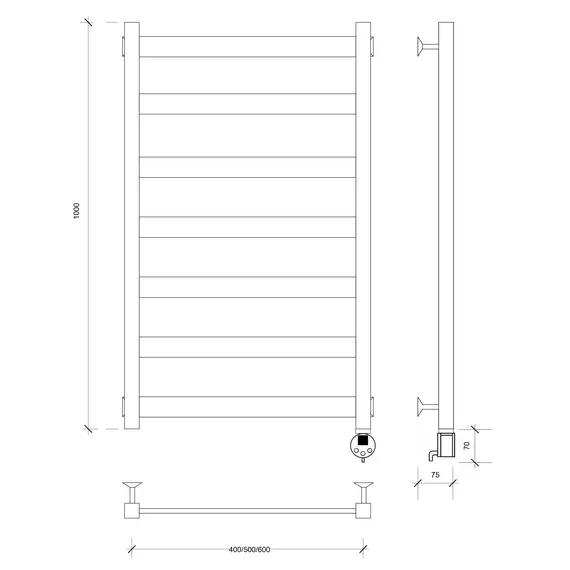 Полотенцесушитель Secado Комано 1 электрический L/R хром