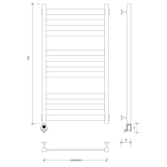 Полотенцесушитель Secado Комано 3  электрический L/R  хром