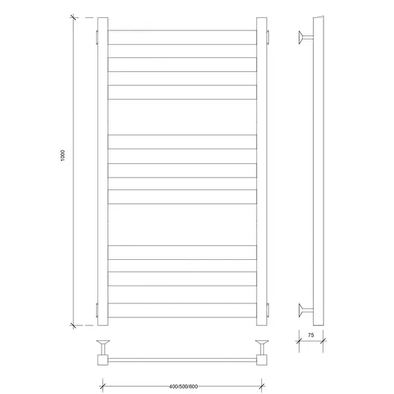 Полотенцесушитель Secado Комано 3  электрический L/R черный матовый