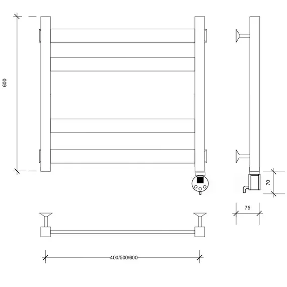 Полотенцесушитель Secado Комано 3  электрический L/R  хром