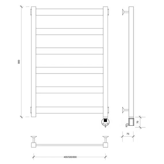 Полотенцесушитель Secado Комано 2 электрический L/R хром