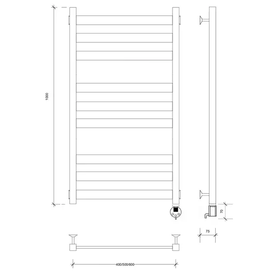 Полотенцесушитель Secado Комано 3  электрический L/R  хром