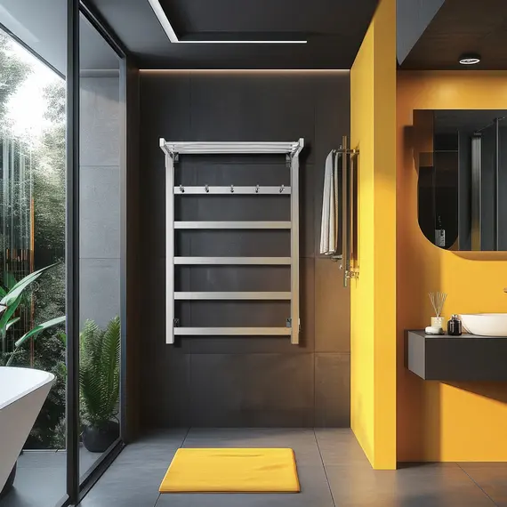 Полотенцесушитель Secado Корсико 1 КСП , с крючками и полочкой, электрический L/R  хром