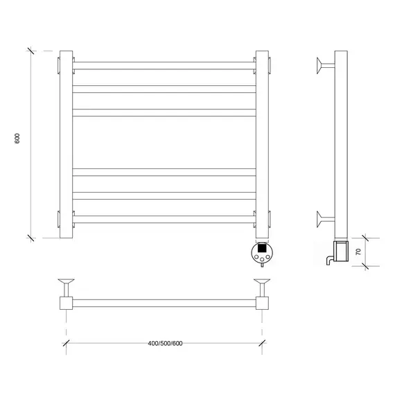 Полотенцесушитель Secado Модена  электрический L/R  хром