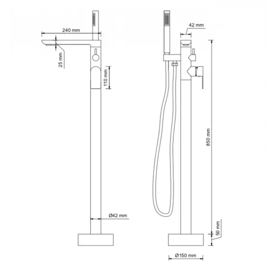 Напольный смеситель Frank F2066Black