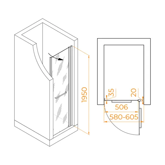 Душевая дверь RGW PA-103 прозрачное стекло