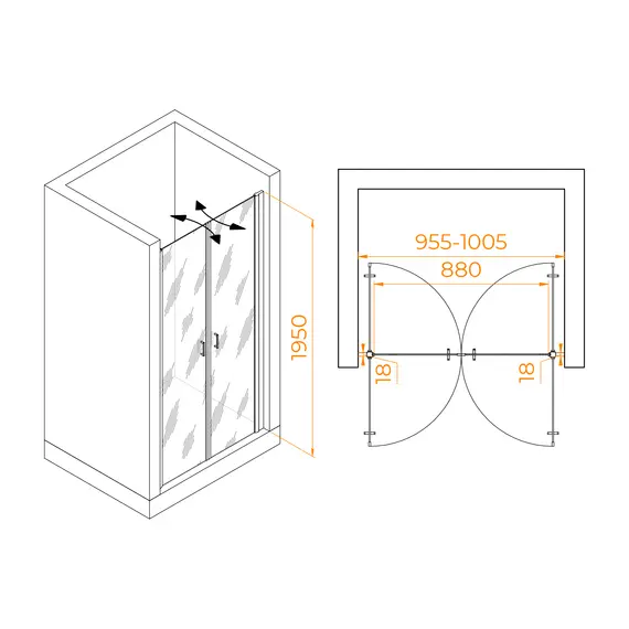 Душевая дверь RGW PA-104Gb