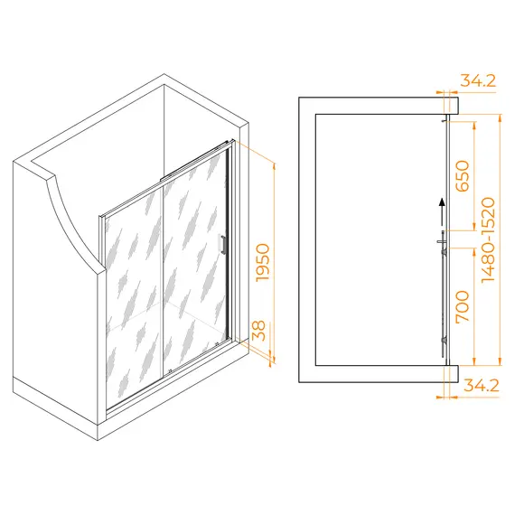 Душевая дверь RGW PA-14Gb