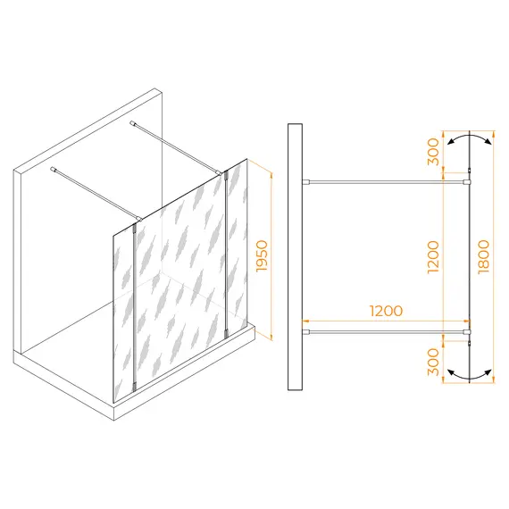 Душевая перегородка RGW WA-052W (WA-016W+2Z-071W)