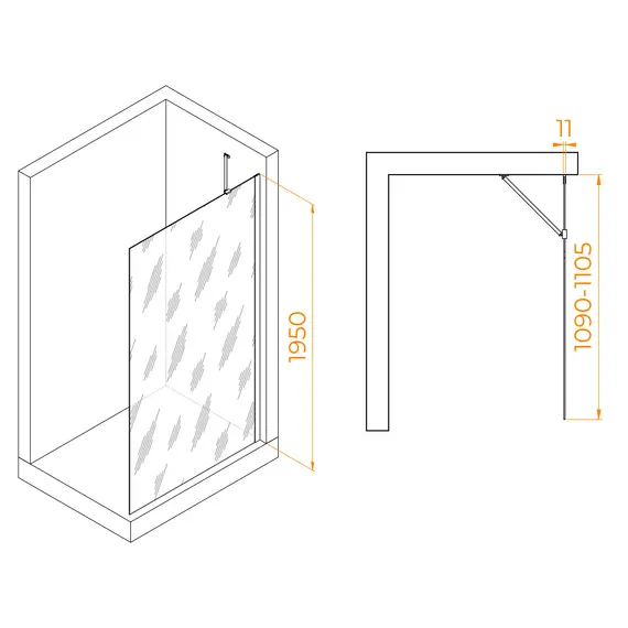 Душевая перегородка RGW WA-102Gb