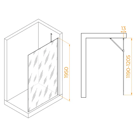 Душевая перегородка RGW WA-110Gb