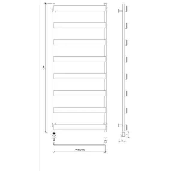 Полотенцесушитель Secado Кродо  электрический L/R черный матовый