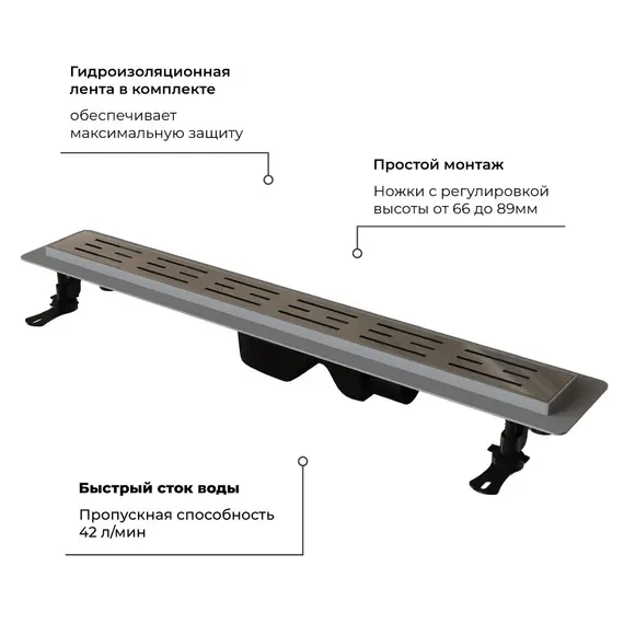 Душевой лоток  RGW Drain Leo-20 хром