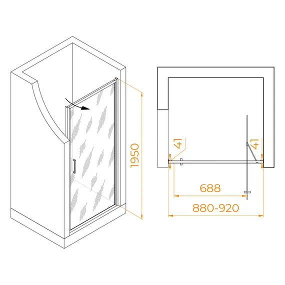 Душевая дверь RGW SV-05-Gr Серый/Ribbed