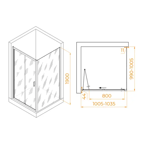 Душевой уголок RGW PA-132B (PA-21B+Z-050-5B)