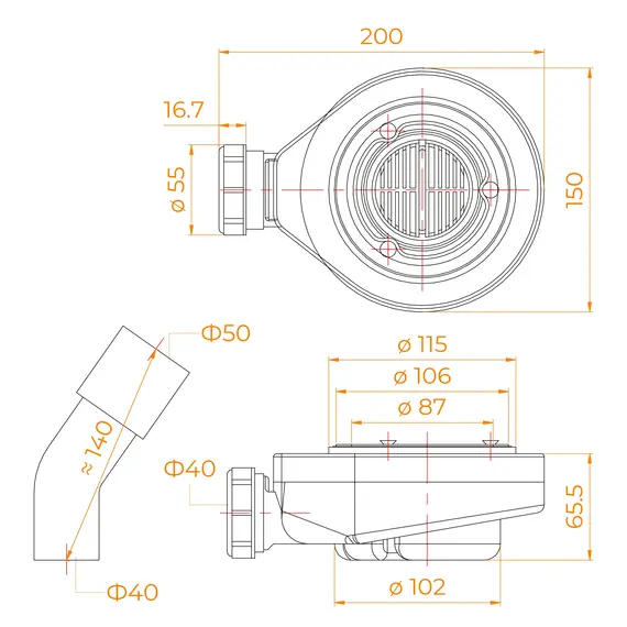 Сифон для поддонов RGW S-016