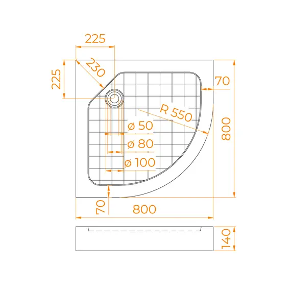 Душевой поддон полукруглый RGW SMC/R W Белый