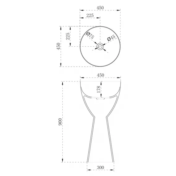 Раковина отдельностоящая карбоновая ABBER Karbon AK2003 черная