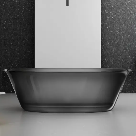 Ванна из полиэфирной смолы  ABBER Kristall AT9707Onyx черная прозрачная