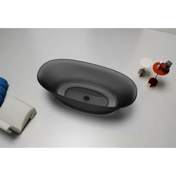 Ванна из полиэфирной смолы  ABBER Kristall AT9707Onyx черная прозрачная