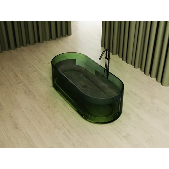 Ванна из полиэфирной смолы  ABBER Kristall AT9708Emerald зеленая прозрачная