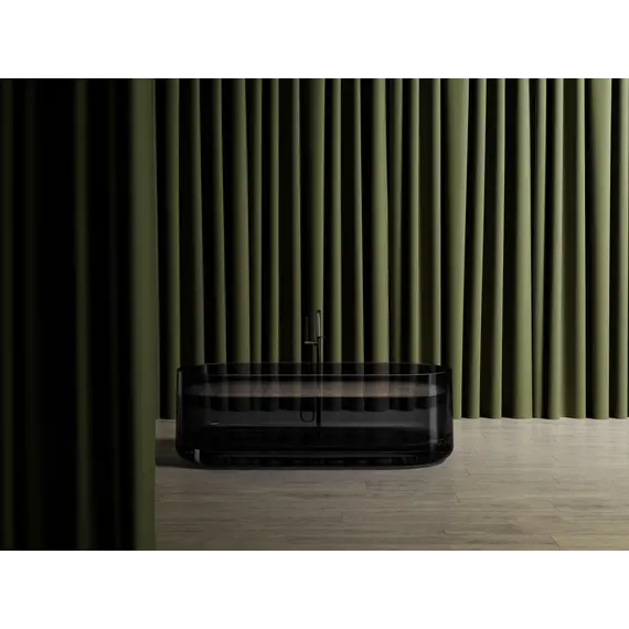 Ванна из полиэфирной смолы  ABBER Kristall AT9708Onyx черная прозрачная