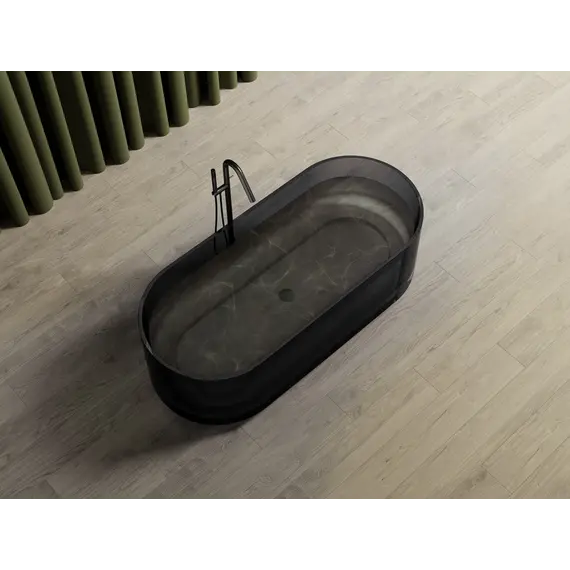 Ванна из полиэфирной смолы  ABBER Kristall AT9708Onyx черная прозрачная