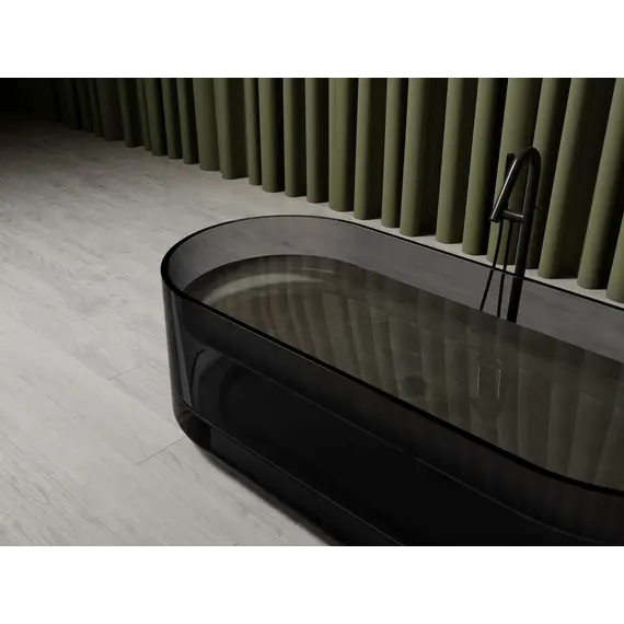 Ванна из полиэфирной смолы  ABBER Kristall AT9708Onyx черная прозрачная