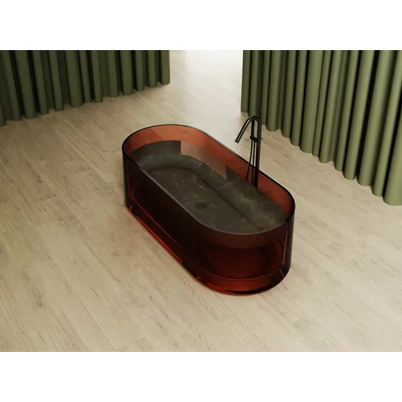 Ванна из полиэфирной смолы ABBER Kristall AT9708Opal коричневая прозрачная