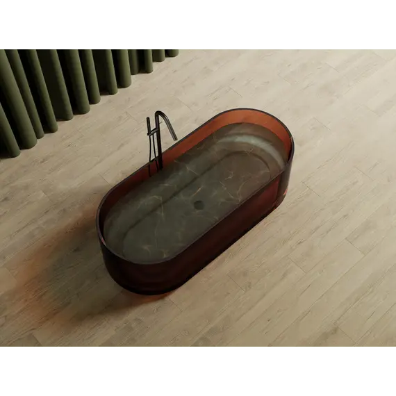 Ванна из полиэфирной смолы ABBER Kristall AT9708Opal коричневая прозрачная