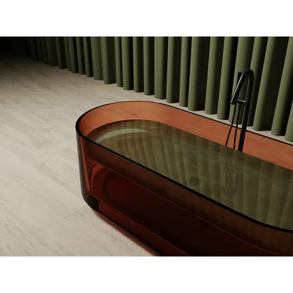 Ванна из полиэфирной смолы ABBER Kristall AT9708Opal коричневая прозрачная