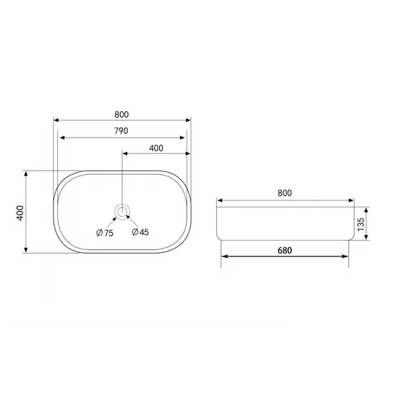 Раковина накладная ABBER Bequem AC2110MW белая матовая