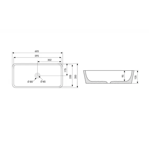 Раковина накладная ABBER Rechteck AC2204MBG зеленая матовая
