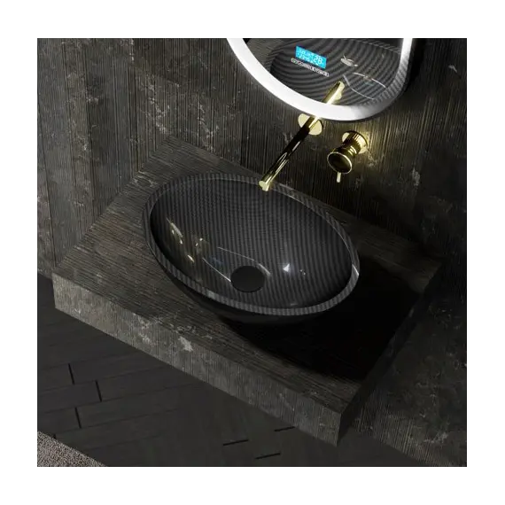 Раковина накладная карбоновая ABBER Karbon AK2042 черная