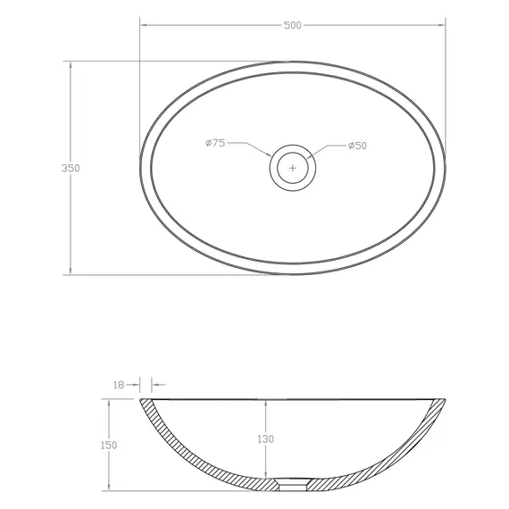Раковина накладная карбоновая ABBER Karbon AK2042 черная