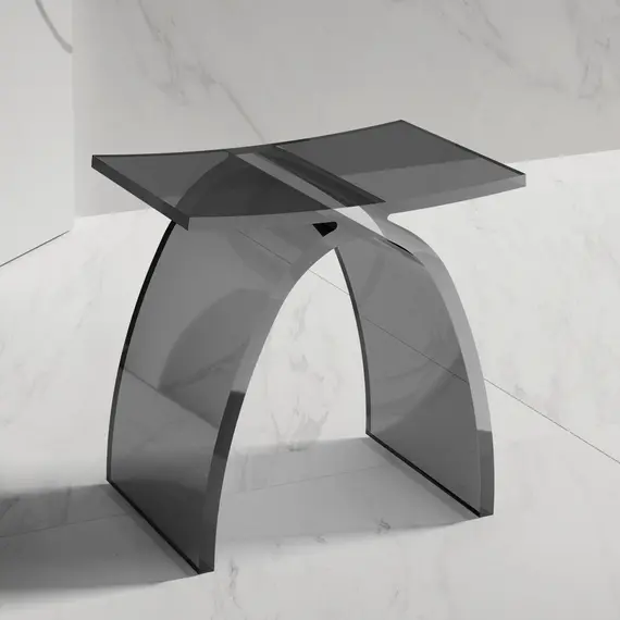 Стульчик для ванной прозрачный ABBER Kristall AT1739Onyx черный