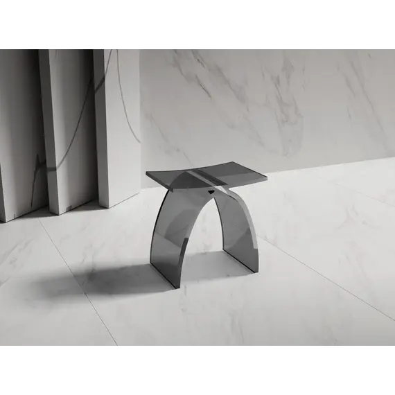 Стульчик для ванной прозрачный ABBER Kristall AT1739Onyx черный