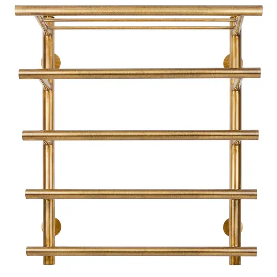 Полотенцесушитель латунный Secado Турин 6 , с полочкой , электрический L/R  бронза